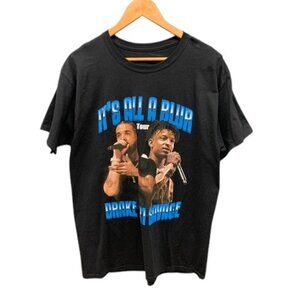 Drake 21 Savage Tour T-Shirt Men's L Black It's‎ All a Blur Graphic Cotton Tee